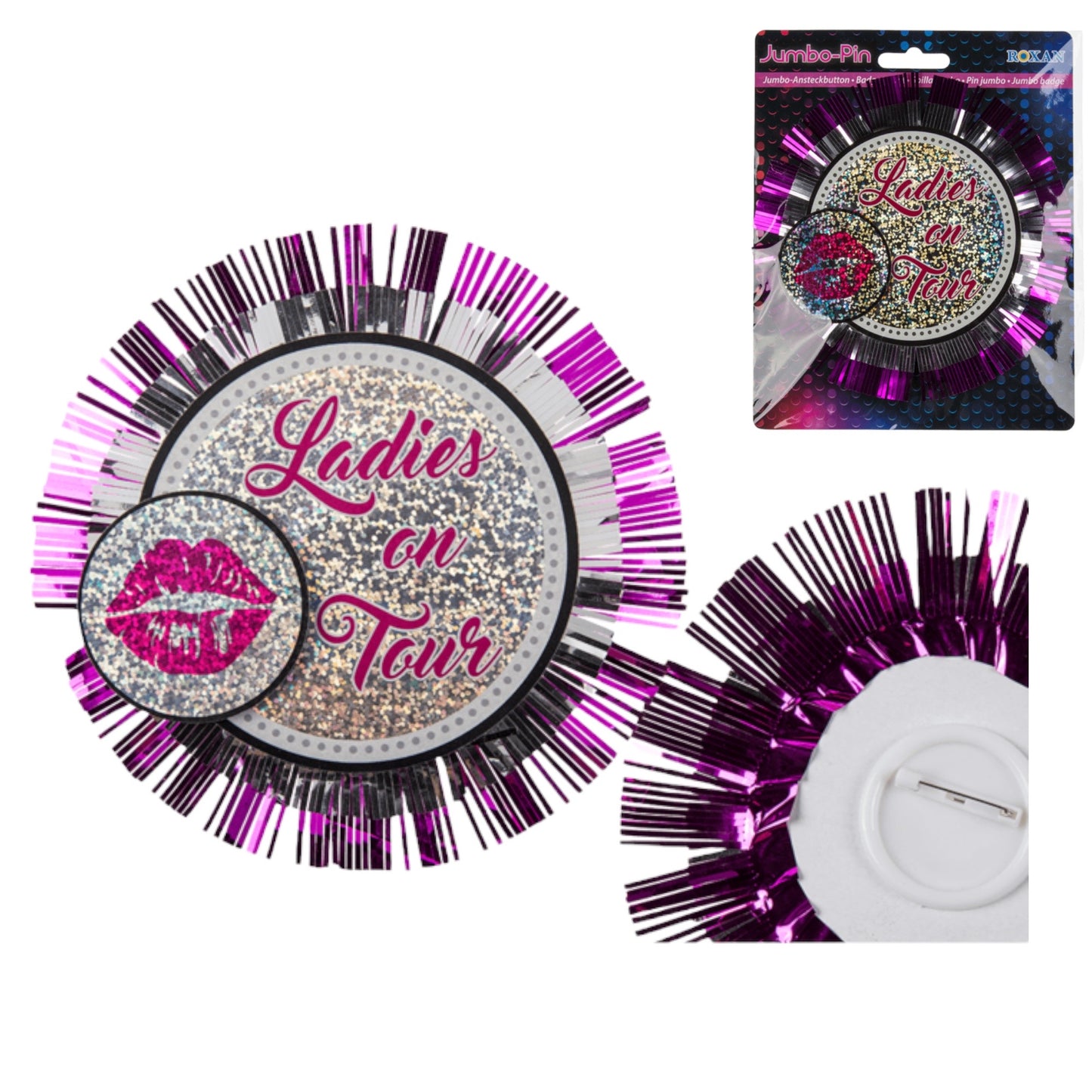 Kinky Pleasure Vrijgezellenfeest Button / Broche XXL ''Ladies On Tour''