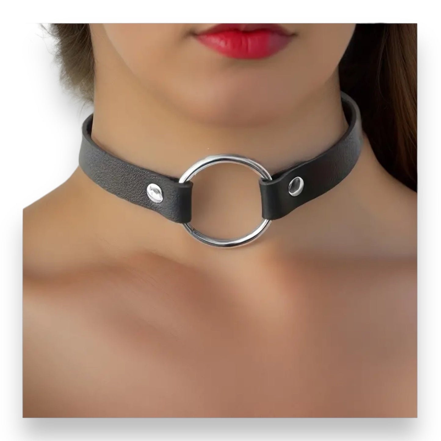 Choker met Ronde Ring - 3 Kleuren - 40cm