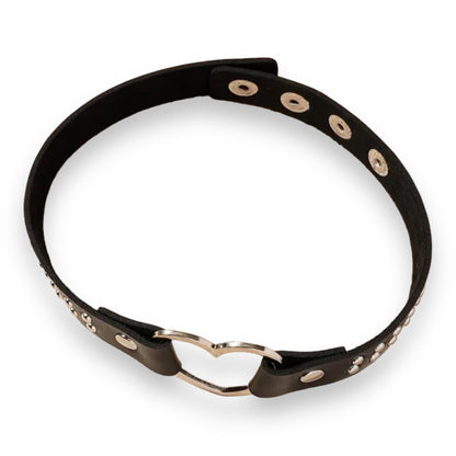 Hartvormige Choker Met Studs - 40cm