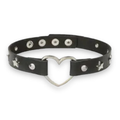 Hartvormige Choker Met Studs - 40cm