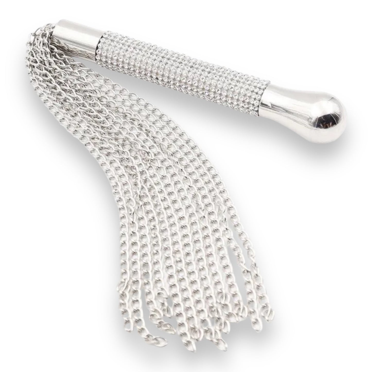 Diamond Whip Met Metallic Haren - BDSM Flogger