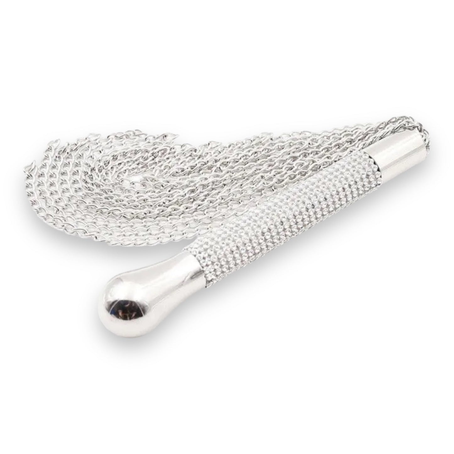 Diamond Whip Met Metallic Haren - BDSM Flogger