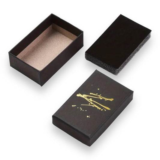 Elegante Zwarte Sieradendoos met Gouden Spat - 9,2 x 7 x 2,7 cm