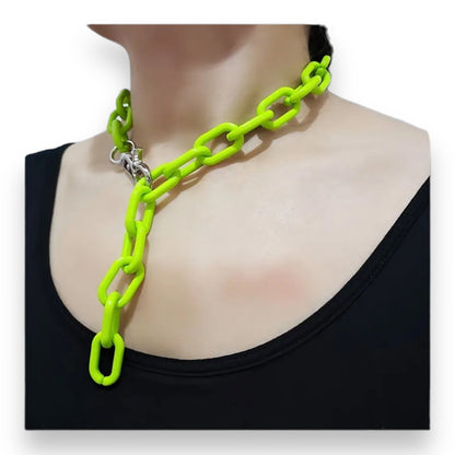 Ketting in Kleurige Schakelstijl - 56cm - 4 Kleuren