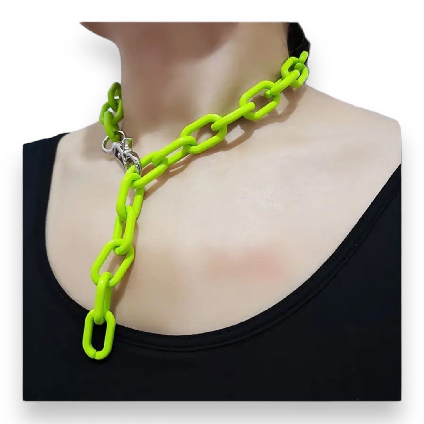 Ketting in Kleurige Schakelstijl - 56cm - 4 Kleuren