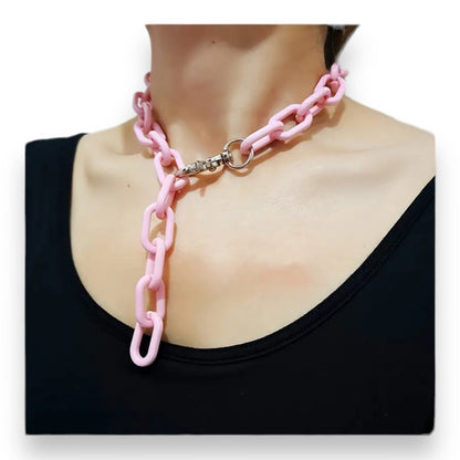 Ketting in Kleurige Schakelstijl - 56cm - 4 Kleuren