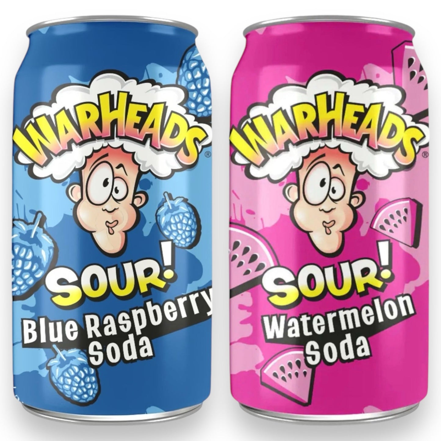 Warheads Sour Blue Raspberry Soda - 355ml