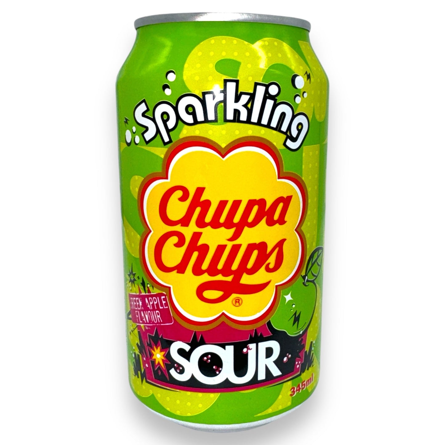 Chupa Chups Sparkling Sour Drinks - Green Apple Flavour - 345ml