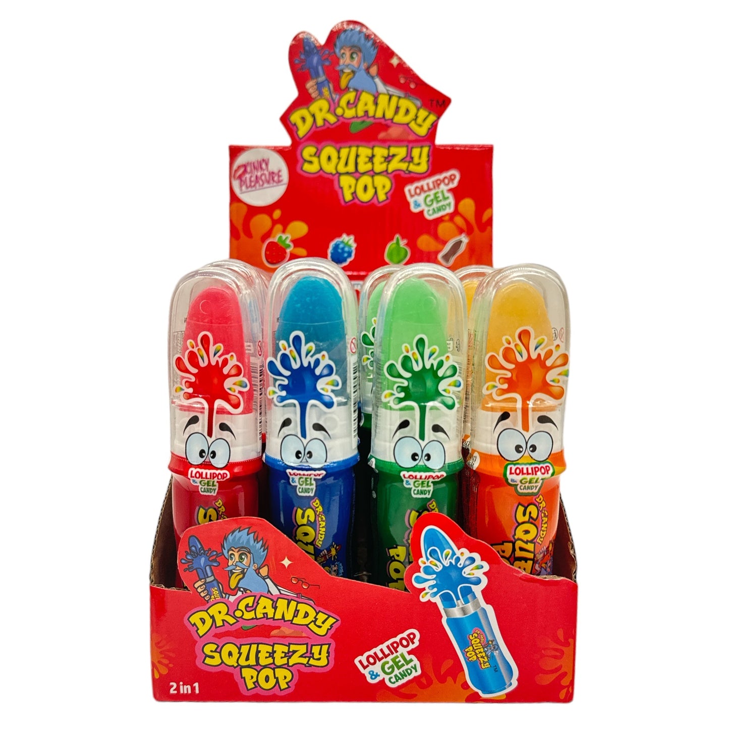 DR Candy Squeezy Pop - Lolly en Gel Snoep in Vier Smaken