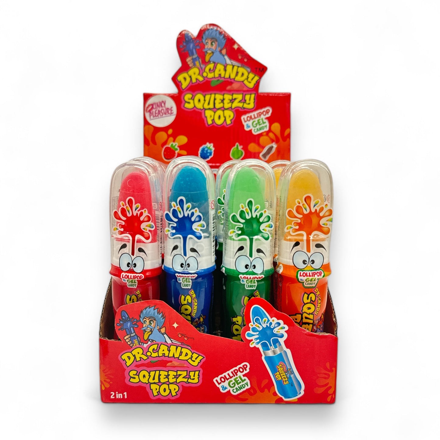 DR Candy Squeezy Pop - Lolly en Gel Snoep in Vier Smaken