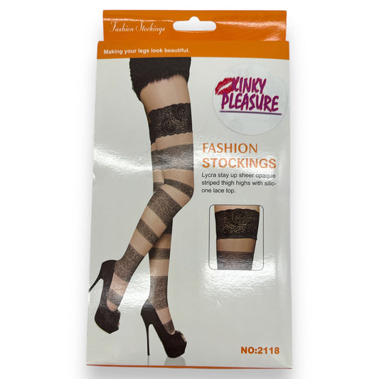 Sexy Panty Leggings - Sheer Thigh Highs met Siliconen Kant