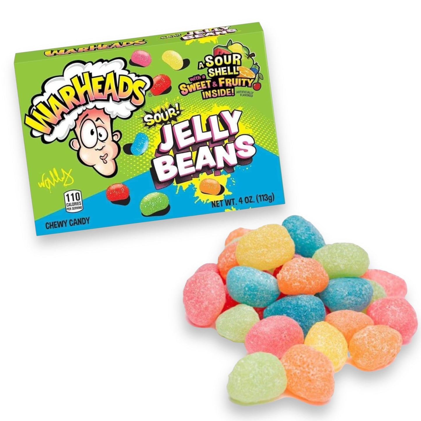 Warheads Jelly Beans - 113 gram | Zoetzure Snoepjes voor de Ultimate Smaakexplosie