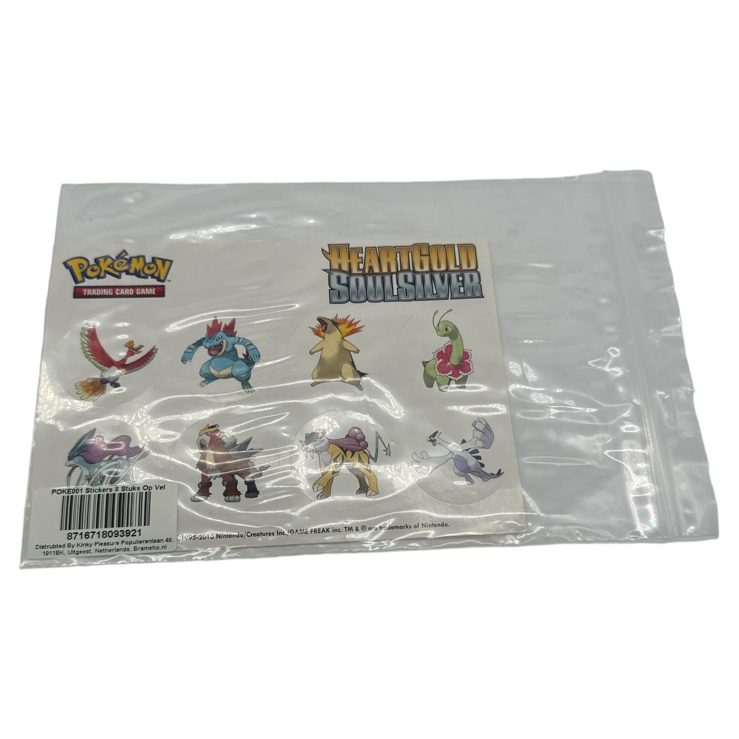 Pokemon - HeartGold SoulSilver - Stickers - 8 Stuks