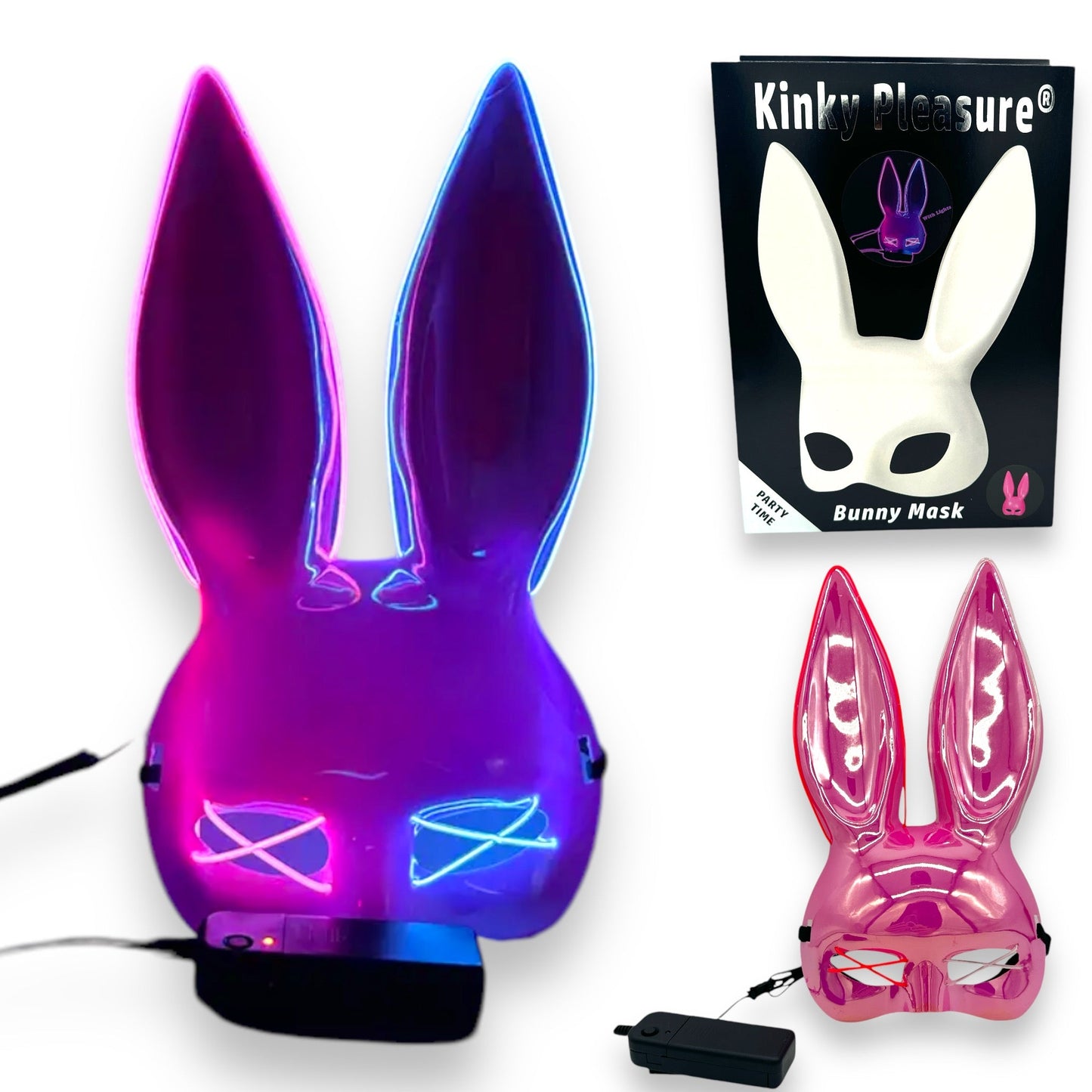 Kinky Pleasure® Bunny Masker met LED-verlichting - Verstelbaar en Opvallend