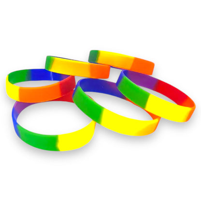 Regenboog Siliconen Polsbanden - Set van 6 kleurrijke armbanden