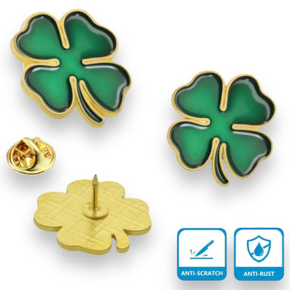 Kinky Pleasure - T123 - Badge Pin/Button Lucky Flower - Small - Green