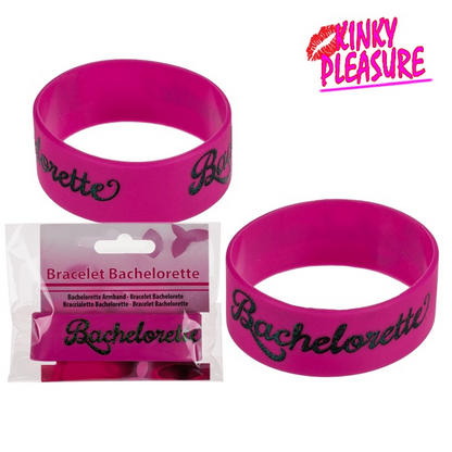 Kinky Pleasure Vrijgezellen Feest Armband Roze ''Bachalorette''