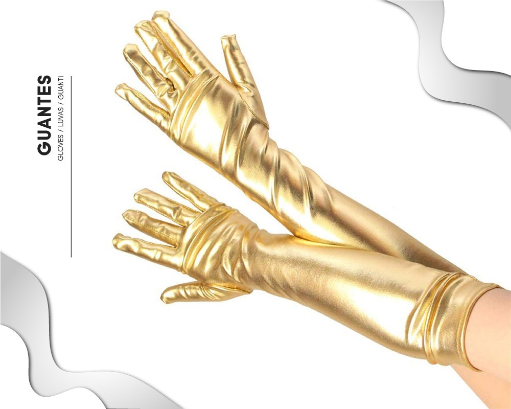Lange Handschoenen in Gouden Wettlook - Verleidelijke Accessoire