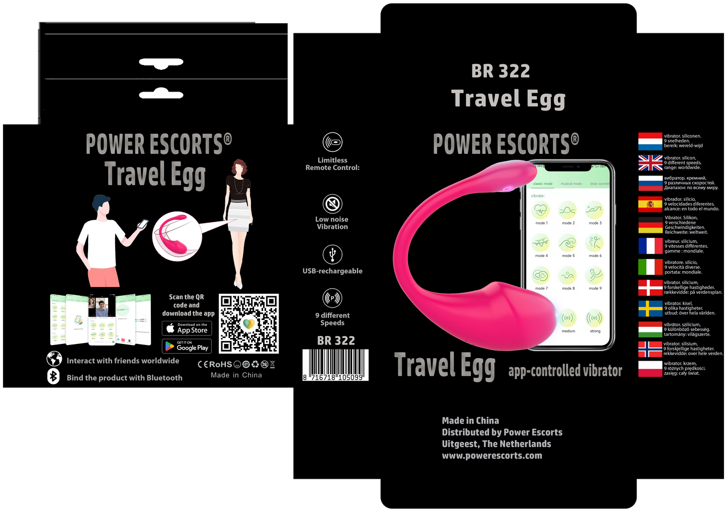 Power Escorts® Travel Egg – App-gestuurde Vibrator