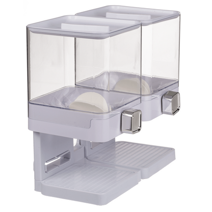 Double Muesli Dispenser on Base for Stylish Serving of Breakfast Cereals and Muesli