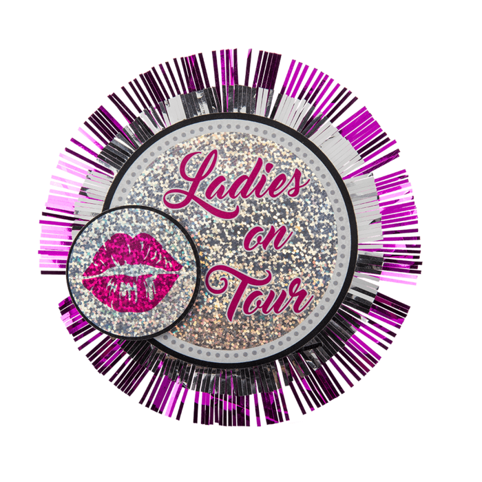 Kinky Pleasure Vrijgezellenfeest Button / Broche XXL ''Ladies On Tour''