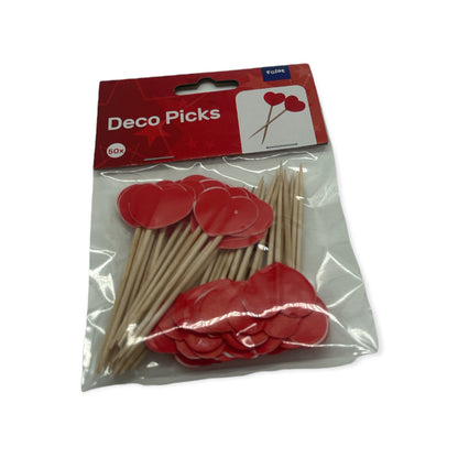 Sate prikkers Met Rood & Wit Hartje 50 Stuks - Voeg een liefdevol accent toe aan je hapjes en gerechten met deze charmante sate prikkers.