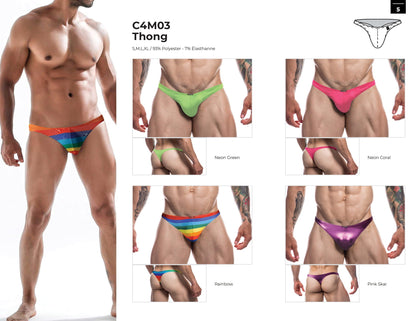 CUT4MEN - C4M03 - Thong Men Underwear - Pink Sky - 4 Sizes - 1 Piece