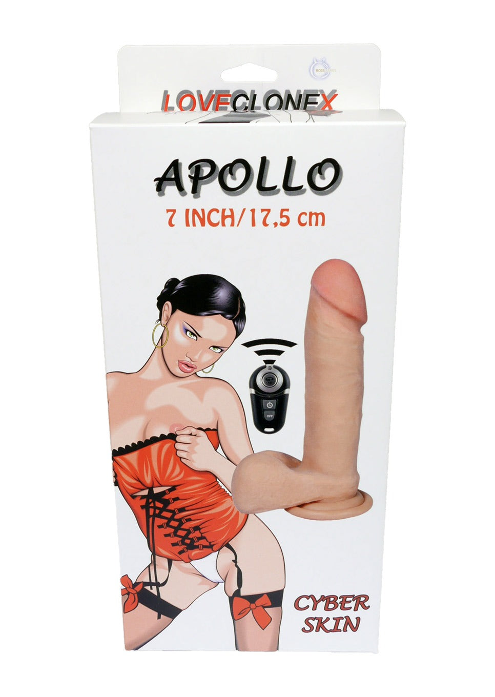 Bossoftoys - 21-00005 - Apollo - Loveclonex - Ultra-realistic Vibrator - Cyberskin feels real - Better than Silicone - 5-7 cm thick - Suction cup - Wireless remote control - Rechargeable - Skin color - 7 inch / 17.5 cm