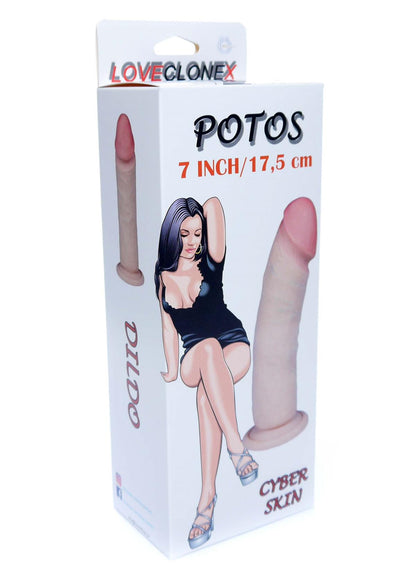 Bossoftoys Potos Ultra Realistic Dildo - Love clone X - 21-00027 - Cyber skin feels like real - Better then Silicone - 4,8 cm thick - Suction Cup - Flesh - 7 inch / 21 cm