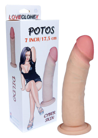 Bossoftoys Potos Ultra Realistic Dildo - Love clone X - 21-00027 - Cyber skin feels like real - Better then Silicone - 4,8 cm thick - Suction Cup - Flesh - 7 inch / 21 cm