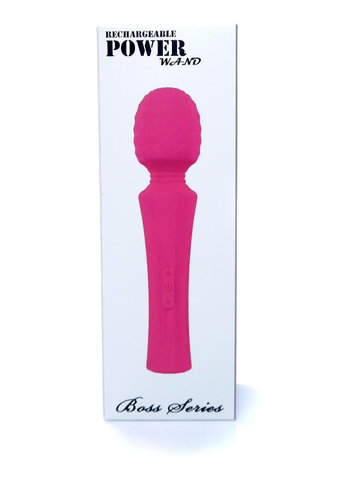 Bossoftoys - 22-00029 - Power wand Massager - Rechargeable - Silicone - 10 Function - Pink - Color Box