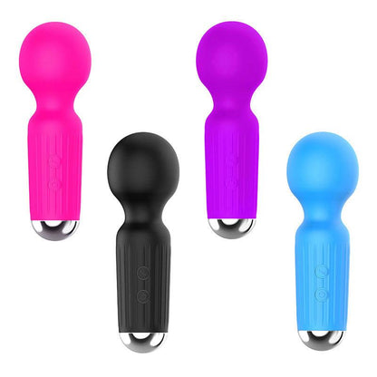 Bossoftoys - 22-00041 - Mini Massager vibrator - 20 Functions - Silicone - 11 cm -  dia 3,7 cm - Rechargeable - attractive Colour windowbox - Blue