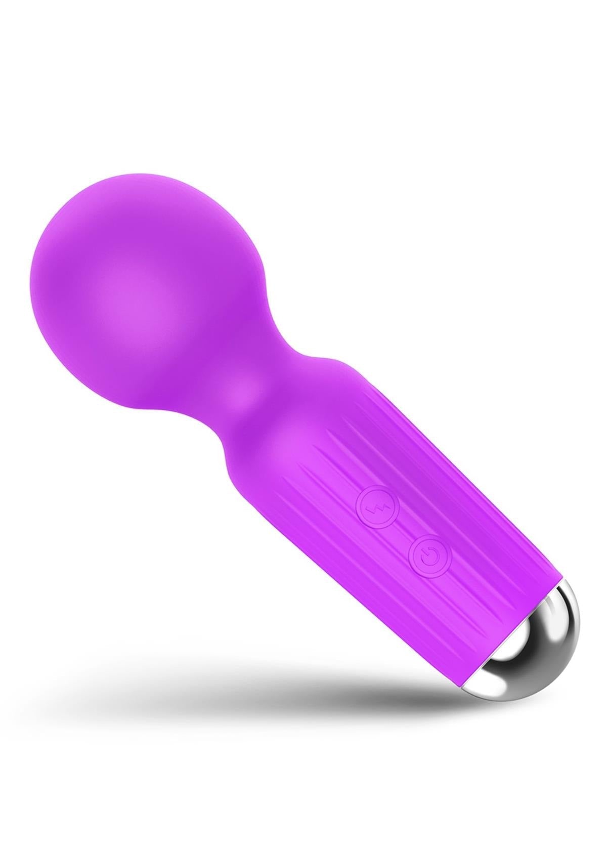 Bossoftoys - 22-00040 - Mini Massager vibrator - 20 Functions - Silicone - 11 cm -  dia 3,7 cm - Rechargeable - attractive Colour windowbox - Purple