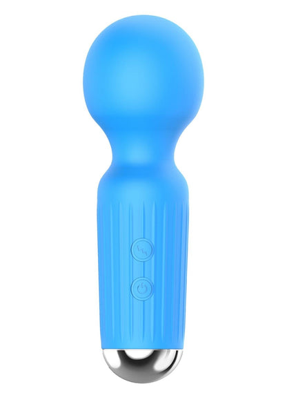 Bossoftoys - 22-00041 - Mini Massager vibrator - 20 Functions - Silicone - 11 cm -  dia 3,7 cm - Rechargeable - attractive Colour windowbox - Blue