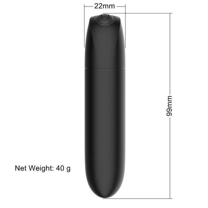 Bossoftoys - 22-00046 - Powerful Bullet Vibrator - USB rechargeable - 20 Functions - shiny Black