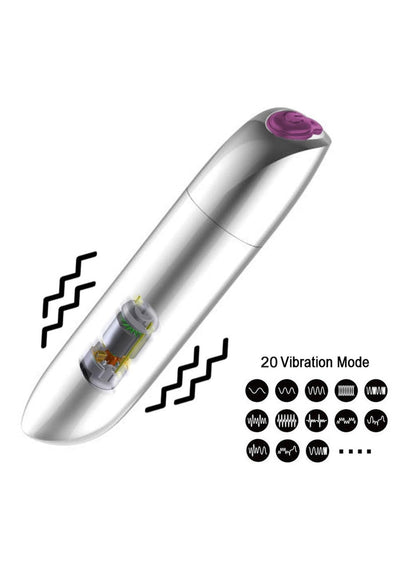 Bossoftoys - 22-00046 - Powerful Bullet Vibrator - USB rechargeable - 20 Functions - shiny Black