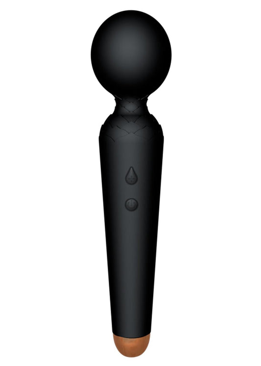 Bossoftoys - 22-00051 - Power wand Massager vibrator - 10 Functions - Silicone - 19.5 cm - dia 4 cm - Rechargeable - attractive Color windowbox - Black