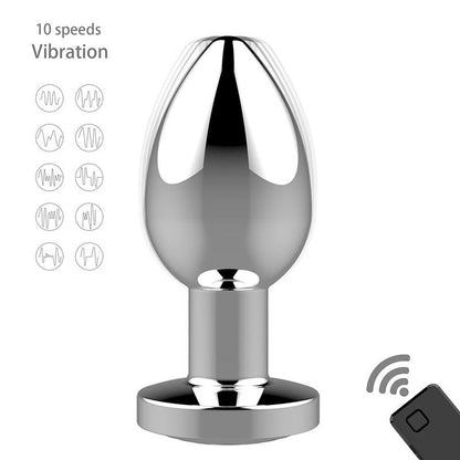 Bossoftoys - 22-00053 - Rechargeable Butt Plug - Vibrator USB - 10 Functions - Silver