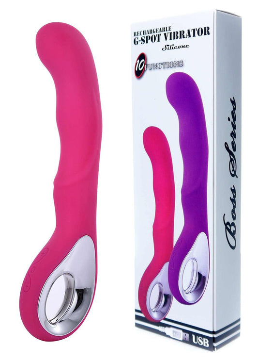 Bossoftoys G-spot Vibrator - 10 Functions - USB - Pink - 100% Waterproof - Rechargeable