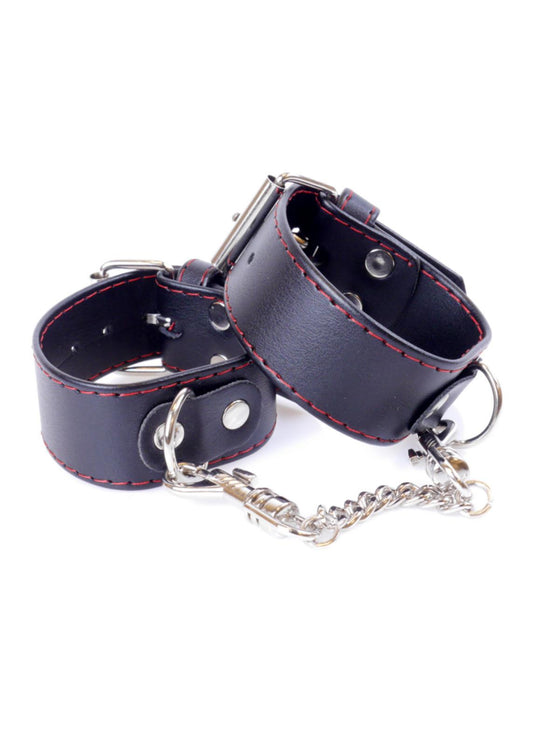 Bossoftoys - 33-00114 - Handcuffs - Studs - Wristcuffs - 3 cm - Red line