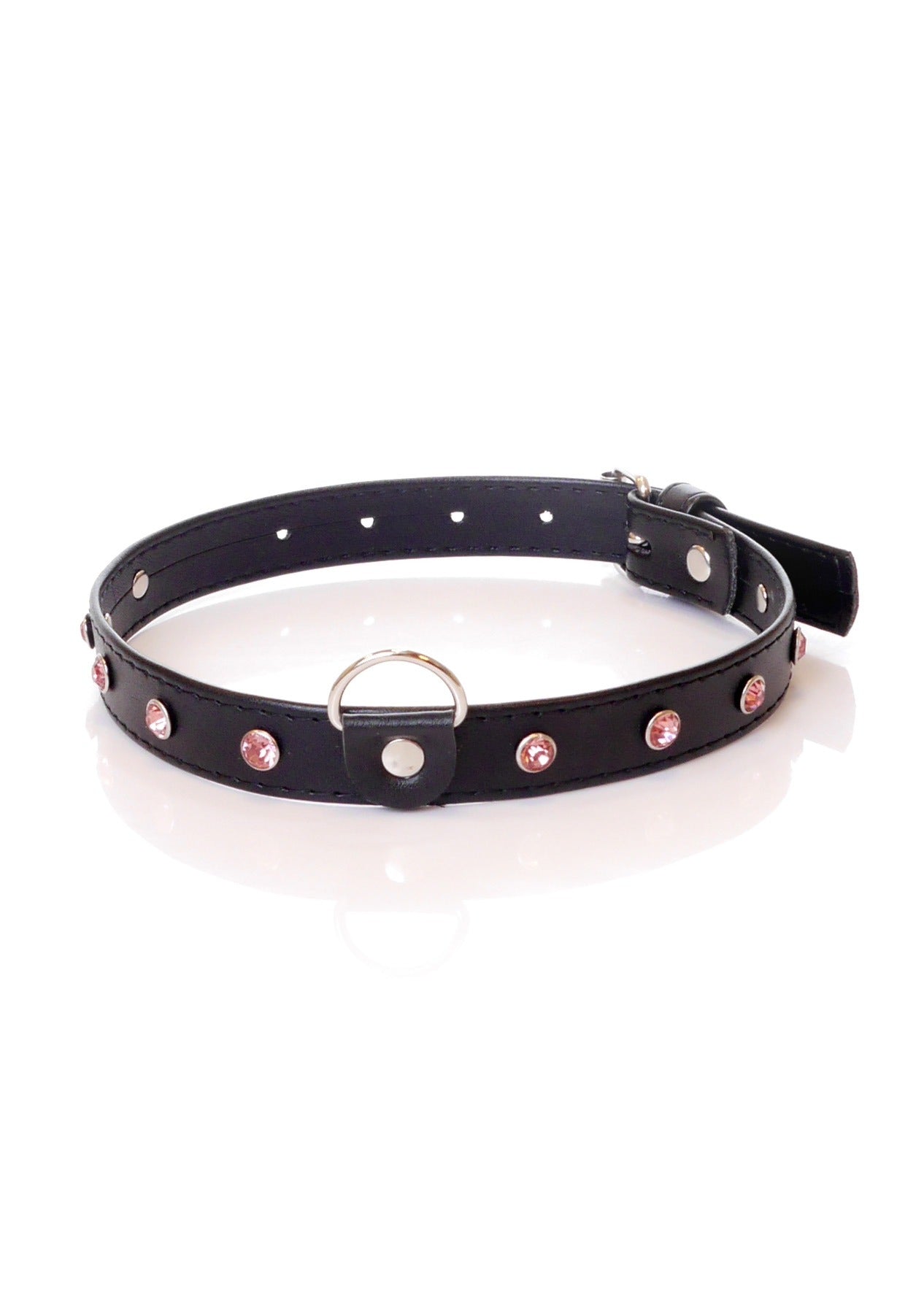 Choker Pink Crystal Fetish Boss Collar - 2cm Width