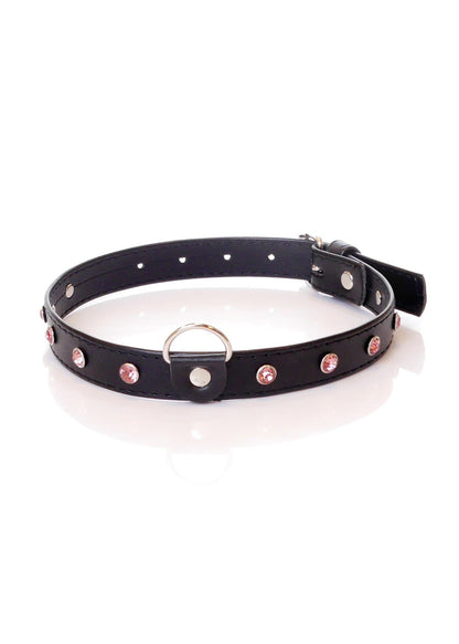 Choker Pink Crystal Fetish Boss Collar - 2cm Width