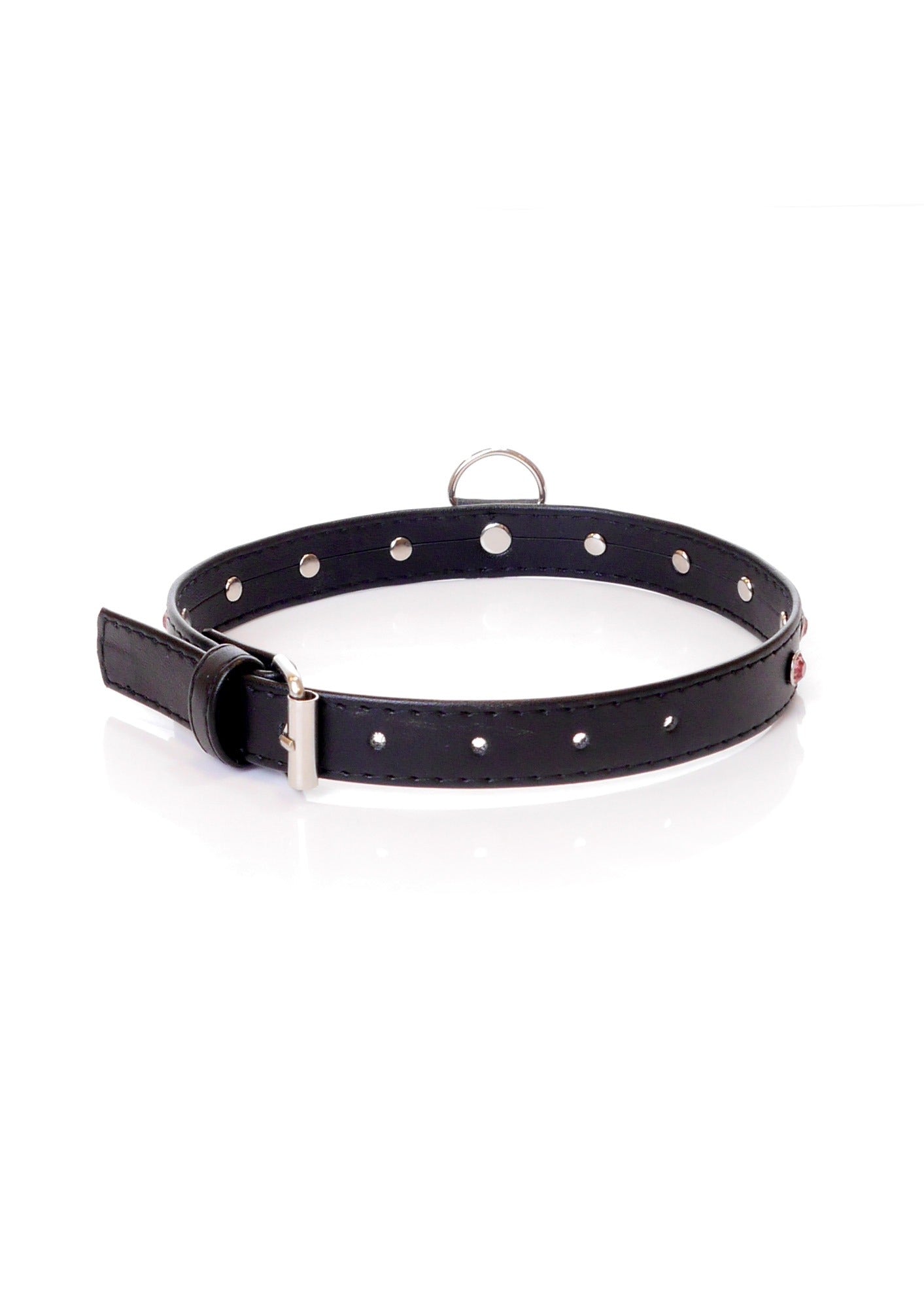 Choker Roze Kristallen Fetish Boss Kraag - 2 cm Breedte