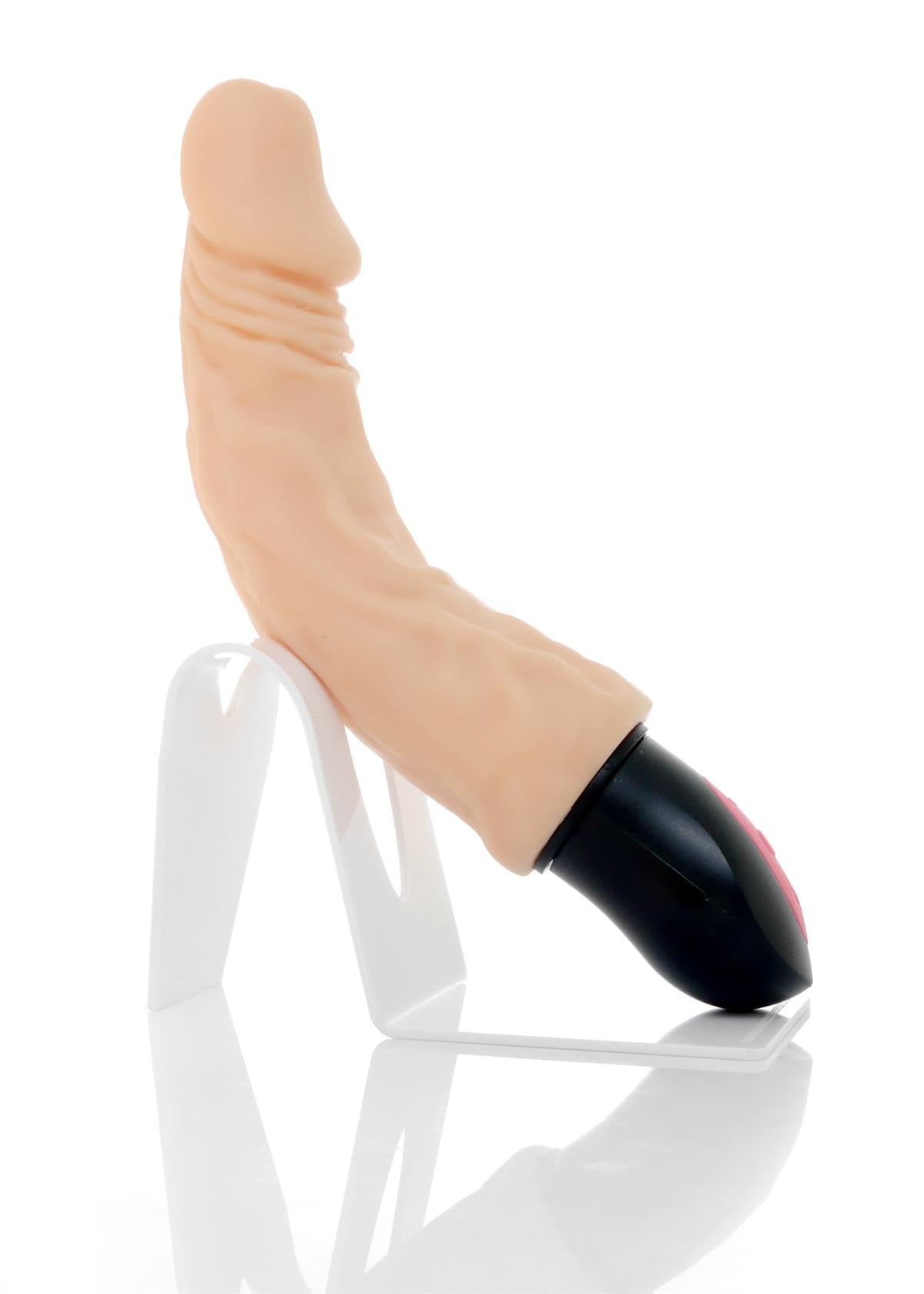 Mega Realistic Bendable Vibrator - 12 Functions - USB Rechargeable - Cyber ​​Leather - Skin Color - 27 cm