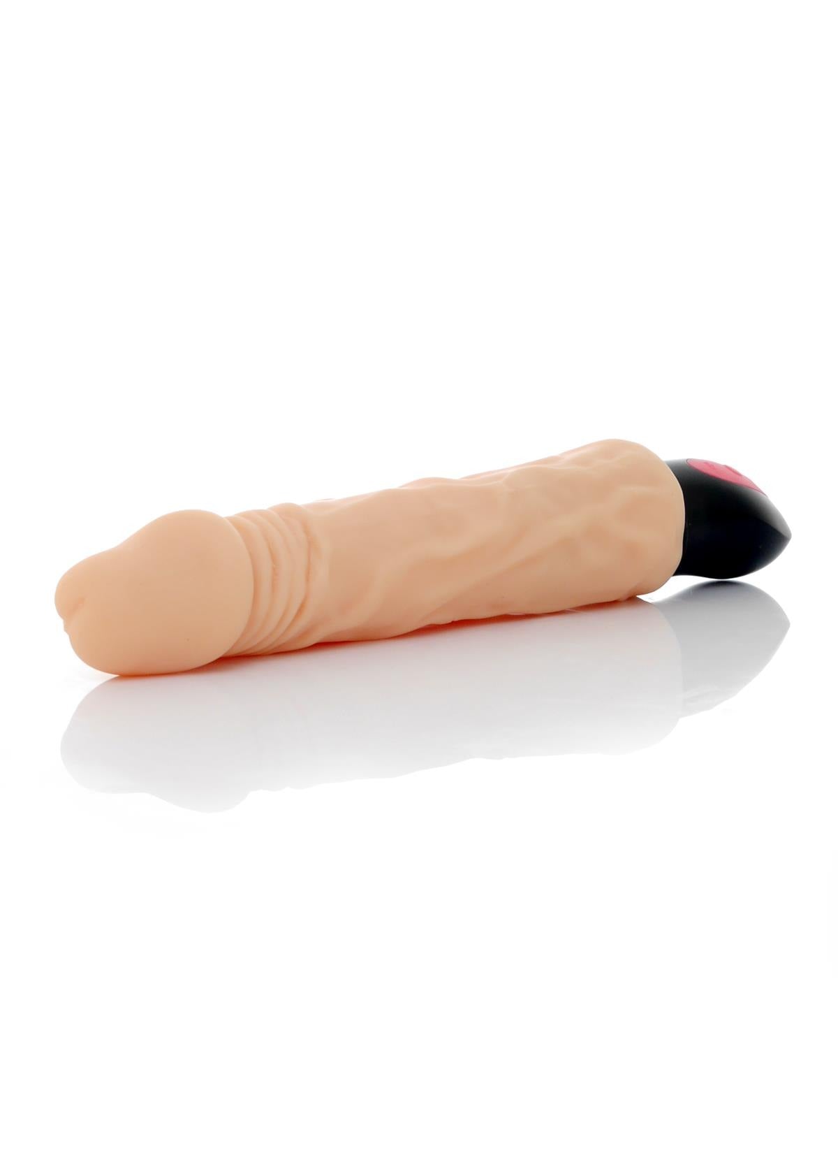 Mega Realistic Bendable Vibrator - 12 Functions - USB Rechargeable - Cyber ​​Leather - Skin Color - 27 cm