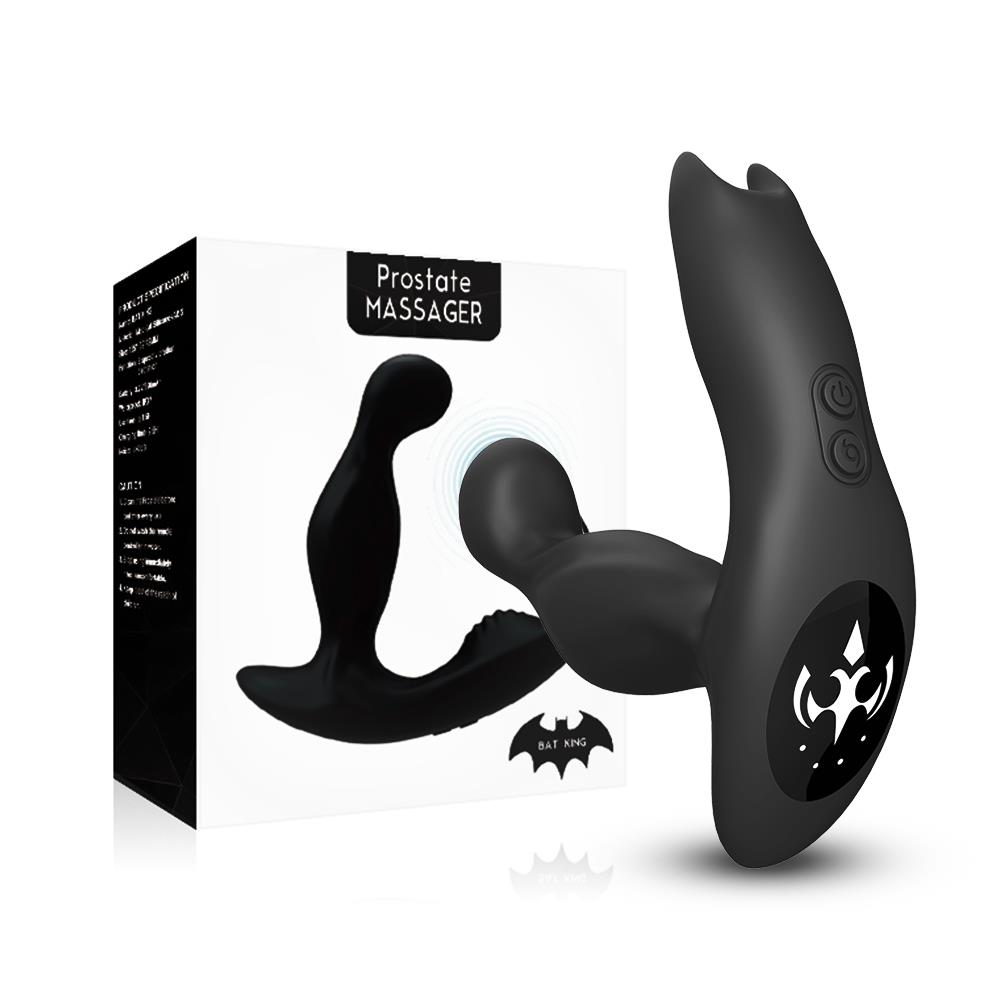 Bossoftoys - Bat king black - 52-00041 - Silicone Massager - Remote control - Prostate Massager - 7 vibration modes - 4 rotation functions - Black