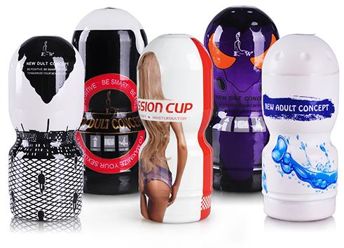 Power Escorts - BR25 - Masturbator Cup - Black Red - 16.5 CM - Flesh