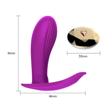 Remote Control Panty Vibrator - Warmtefunctie - Spraakbesturing - 10 Functies - Oplaadbaar - 9 cm x 9 cm - Luxe Geschenkdoos - Paars