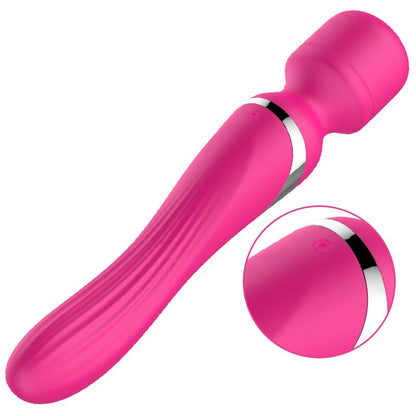 Dual Massager - Design G-spot Vibrator - 22.6 cm - 7 Pulsation Modes and 7 Functions - Rechargeable - Width 3.2/4.2 cm - Luxury Gift Box - Pink