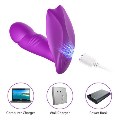 Stimulator - Siliconen Panty Vibrator - USB - 7 Functies / Verwarming / Impactfunctie - Luxe Geschenkdoos - Paars